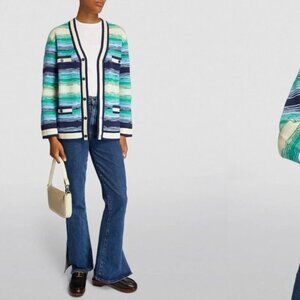 CLAUDIE PIERLOT Striped Cardigan Size 0 US XS Multi